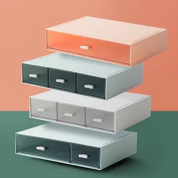 Multi-layer Namizni Predal Stackable Škatle za Shranjevanje Brezplačno Kombinacija Končna Polje Gospodinjstvu, Nakita, Kozmetičnih manjše izdelke Organizator
