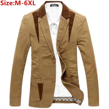 2024 Moški korejskem Slogu Jopič Jopič Bombaž Obleko Modne Slim Mozaik Velik Žep Design Moške Jakcet Velikosti Blazer Moški
