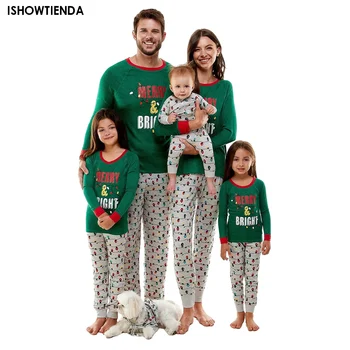 Božič Pižamo Družino Pajama Določa Oče Sina Ujemanje Oblačila Določa Božič Družinski Pižamo Mama, Hči Oblačila Božič