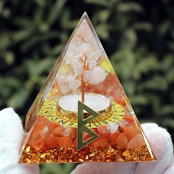 Luen rune kristalno drevo kristalno zdrobljen kamen, piramida okraski smolo kaplja domače obrti