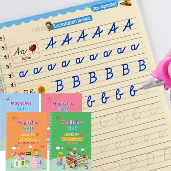 4 Knjige/set Zvezke Matematika-Knjige za Otroke Montessori se Naučijo Pisati Otrok Kaligrafija nemški Izvod Večkratno uporabo Izobraževalne