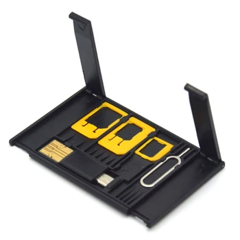 Kreditna Kartica Velikost Slim SIM Adapter Kit s TF Card Reader & Pladenj za Kartico SIM Pin za Izmet Kartice SIM Nosilec Za iPhone Huawei Xiaomi