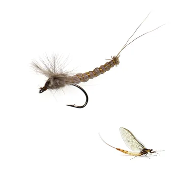 3pcs CDC Mayfly Pero Krilo Fly Fishing Lure Suhe Muhe, Jelenjad Lase Telesa, Letenje Vezava Kavljem #10#12 #14 Kamnite Rečne Postrvi, Lososa, Bas