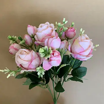 Okrasite Umetno Svilo Cvet Vrtnice Šopek Umetnih Cvet za Poroko