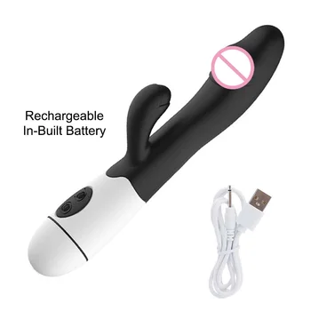 Rabbit Vibrator, Dildo Močan Dual Vibracije G Spot Stimulacijo Ščegetavčka Masturbators Vaginalne Massager Odraslih Za Ženske, Seks Igrače