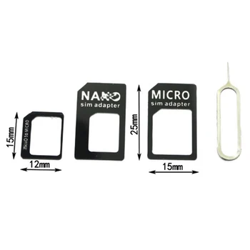 10pc 4in1 Nano SIM Adapter Kit Micro SIM Standardne Kartice SIM Pretvornik Z Iglo za Huawei Za Samsung USB Brezžični Usmerjevalnik