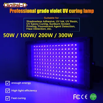 100W 200W Ultravijolično Svetilko multiduty vijolična Svetloba 365nm+395nm UV lučka za sušenje UV fluorescenčne Svetlobe 110V 220V UV žarnico, Vijolična svetloba