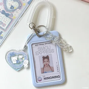 INS Baby Blue Mleka Roza Photocard Imetnik Srčkan Kreditne ID Kartico sim 3-Palčni Idol Dopisnica Sim Zaščitna torbica Z Obeskom Vroče