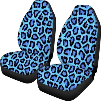 Modra Leopard Avtomobilskih Sedežnih prevlek Sprednja Sedeža Nastavite Samo 2 Živali Gepard Trak Tiskanja Avtomobilski Sedež Zaščitnik Primerni za SUV Avtomobilov Van