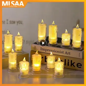 Romantični Ustvarjalne Elektronske Sveče, LED Dekorativne Luči Val Elektronske Počitnice Sveča Razsvetljava Led Luči Božič