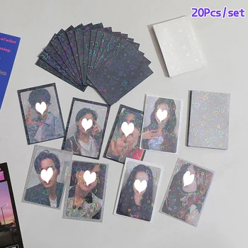 20Pcs/paket Glittery Ljubezen Srce Kpop Idol Fotografskih Kartic Zaščitna Vreča za Shranjevanje Album Kartico Photocard Kartico Rokavi