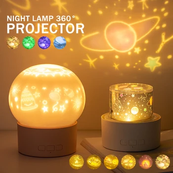 LED Nočna Lučka Za 360° Obračanje Glasbe Projektor Zvezdnato Nebo Projektor za Projiciranje Pisane Postelji Svetilko
