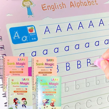 Brezplačna Dostava 3D Čarobno Copybooks Pero Montessori Izvod Knjige Brezplačno Čiščenje Otrok Otroci Pisni obliki Nalepke Prakse Za Kaligrafijo