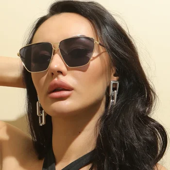 V evropi in zda Moda Velika Okvirjem Kvadratnih ženska sončna Očala Kovinski Dodatki Slog, sončna Očala Moški Trend