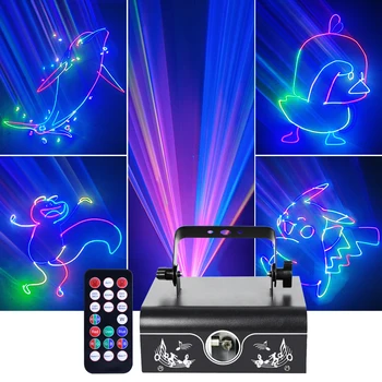 YSH Animatio Laserski Projektor Barve Zaprtih Disco Party Žarek Luči Dmx Krmilnik odrom Luči Božič Festival Poroko