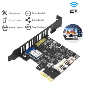 Tuya Wifi PC Power Gumb Reset Stikalo, 1X PCIE Card za Destop Računalniško APLIKACIJO Remote Control Podporo Alexa Doma
