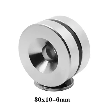 1~10PCSpcs 30x10-6 Močan Magnet, 30*10 mm 6 mm Luknjo Stalno Okroglo Izvrtino Neodymium Magnetni Magnet 30X10-6 mm 30*10-6 mm