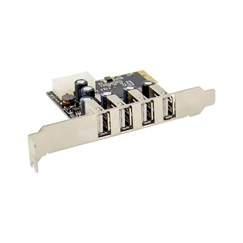 PCI-E do 4 Vrata USB 2.0 Pretvornik Kartica PCIE USB2.0 vmesniško Kartico MCS9990 Čipov Omogoča Vroče-Zamenjavo USB Riser