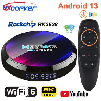 Woopker H96 Max Android 13 RK3528 TV Box 4K 8K 64GB 4GB 2.4 G/5 G WIFI-6 BT5.0 Media Player Tvbox Tv Sprejemnik 2023 PK Android 12