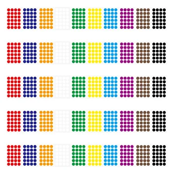 50 Listov Oznake Color Dot Nalepke za Šolo Kodirani Točke Lepilo Pike Suho Brisanje Oznak