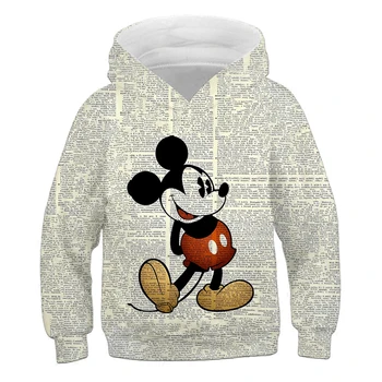 Moda za otroke Mickey Mouse tiskanih hoodie spomladi in jeseni priložnostne deklice z dolgimi rokavi srčkan risanka dečke udobno vrh