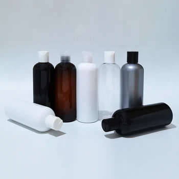 24pcs 300 ml Črna PET Šampon Kozmetično Olje Plastičnih Losjon Steklenica 10 unč se lahko ponovno polnijo Parfum Posodo Stisnite Stekleničko navoj