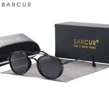 BARCUR Polarizirana Kvadratnih sončna Očala za Ženske Vožnje Klasična Okrogla sončna Očala za Moške Očala Opremo Oculos Gafas De Sol