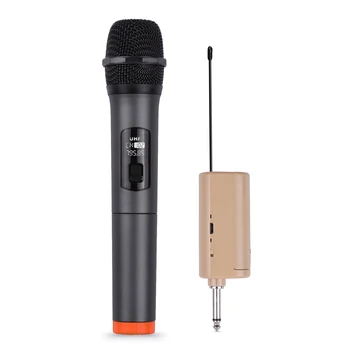 Ročni Brezžični Mikrofon UHF Dinamični Mikrofon s Prenosni Mini Sprejemnik 6,35 mm Vtič
