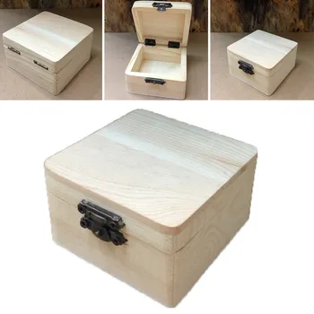 1pc 8*8*4.5 cm Lesena Škatla za Shranjevanje Navaden Naravnih Lesenih Pakiranje Škatla Škatla za Shranjevanje Darilo Polje Za Splošno Embalaži Izdelka