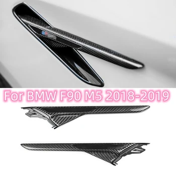 Ogljikovih Vlaken Strani Zraka Vent Fender Žar Vnos Avto Pretok Zraka Trim Pribor Za BMW M Performance Slog F90 M5 Šport 2018 2019