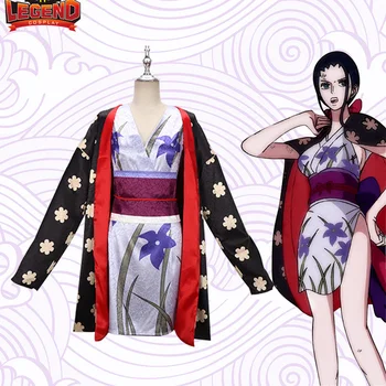 Anime Onigashima Nico Robin Miss Vse nedeljo Cosplay Kostum Kimono Obleko z Obleko, Pokrivala Celoten Sklop Halloween Stranka Obleko