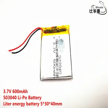 5pcs Litrski energijo baterije Dobro Qulity 3,7 V,600mAH,503040 Polimer litij-ionska / Litij-ionska baterija za IGRAČE,MOČ BANKE,GPS,mp3,mp4