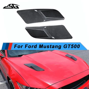 Pravi Ogljikovih Vlaken Avtomobilske Spredaj Kapuco za dovod Zraka Pokrov za Ford Mustang GT500 2015-2017 Kapuco Vent Dekoracijo