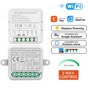 Tuya WiFi Smart stikalo za kratke luči Stikalo Modul Podpora 2 Način Nadzora Zatemniti 1/2 Banda Smart Stikalo App Nadzor Dela z Alexa Google