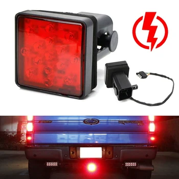 Rdeča Objektiv 15-LED Vlečno Kljuko Sprejemnik W/Strobe Funkcija Zavore Rep Luč Za Tovornjak SUV 2-Palčni Vleka Adapter Luknja