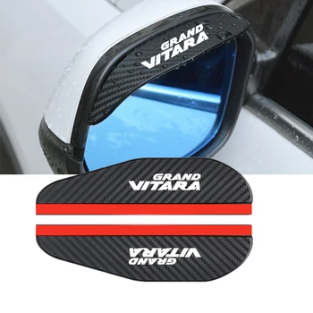 2Pcs Ogljikovih Vlaken Avto Rearview Mirror Obrvi Dež Kritje za Suzuki Grand Vitara Avto Dodatki