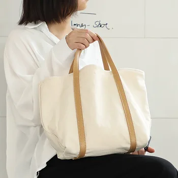 Ramenski Messenger Bag korejska Različica Preprost Retro Torbici Ujemanje Barv, Velike Zmogljivosti, Tote Vrečko Priložnostne Moda Platno