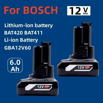 GBA12V60 6000mAh za Bosch 12V/ali za 10,8 V Li-ion Zamenjava Baterije BAT411 BAT420 GBA 12V Brezžično električno Orodje za Bosch 12V Polnilec