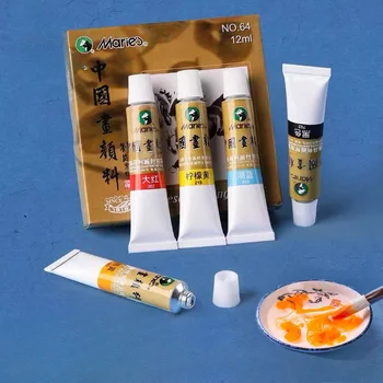 5pcs Kitajskega Slikarstva Pigmenti 12ml/kos Prenosni Aluminija Tube Paket Primeren za Umetnike 