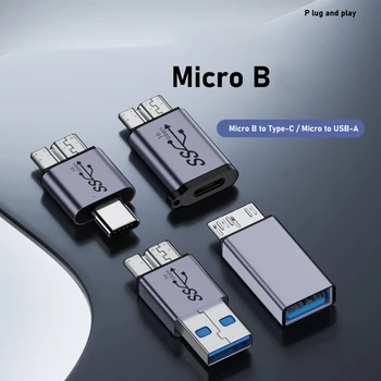 USB C do MicroB Adapter Tip C USB Moški Ženski MicroB Moški Spremeniti Priključek za Sinhronizacijo Podatkov Adapter 10Gbps 96BA
