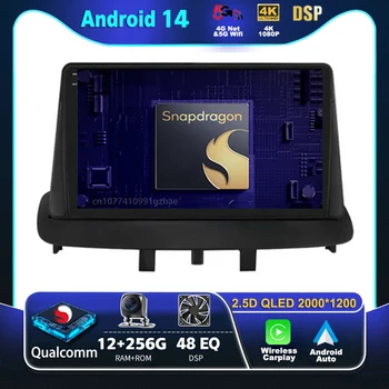 Android 14 Carplay avtoradio Za Renault Megane 3 Fluence Samsung SM3 2008 - 2014 Večpredstavnostna Video Predvajalnik Navigacija GPS Stereo