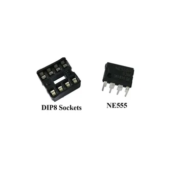 20Pcs (10 Vsak) NE555 NE555P IC 555 Časovnik Programiranje Oscilator Čip & 8 Pin DIP Vtičnice