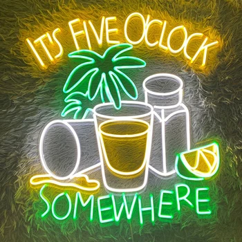 To je Pet ur Nekje Tequila Neon Znak Restavracija Sobi Doma Dekor Steno Neon Znak za Bar Klub Dekoracijo LED Neon Luči