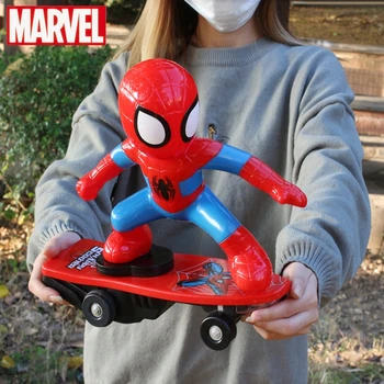 Marvel Spiderman Samodejno Flip Vrtenja Skateboard Acousto-Optičnih Avto Ultraman Električna Glasba Igrače Stunt Skuterji Darilo Za Rojstni Dan