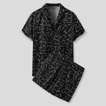 Športna Majica Določa 3D Tiskanih Moški Modni Kratkimi Rokavi Srajce Prevelik Plaža Hlače Poletne Ulične Hawaiian Obleke Oblačila